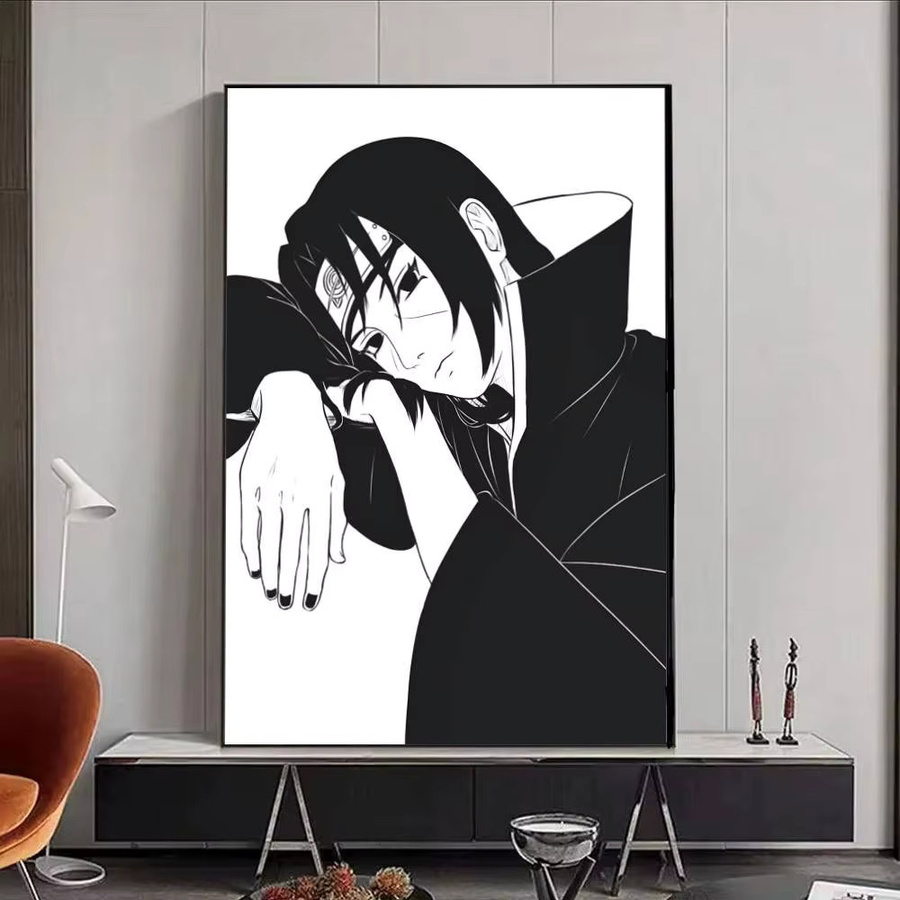 Selbstklebendes Naruto Manga Poster in Schwarz-Weiß aus Papier, rechteckiges Anime Kunstposter für dein Zuhause - Bild 4
