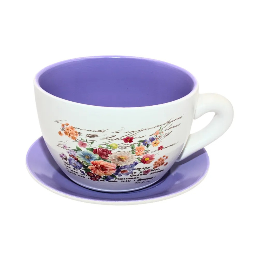 Dekohelden24 Pflanztopf aus Keramik mit Lilienmotiv in Multicolor, B/T/H: 20 x 15 x 12 cm - Bild 2