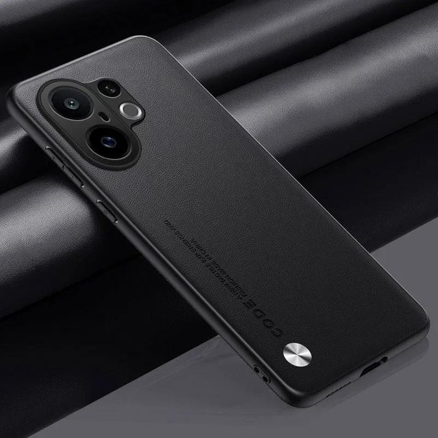 kiicapa Schutzhülle aus PU-Leder für VIVO X200 FE in Schwarz mit Kameraschutz und stoßfestem Bumper - Bild 1