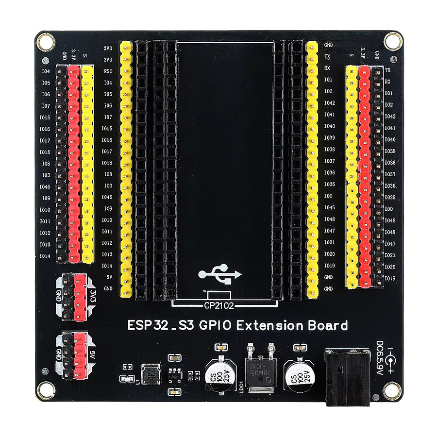 ESP32-S3 GPIO-Erweiterungskarte mit digitalen IO-Pins für IoT-Entwicklungsboards in Schwarz - Bild 3