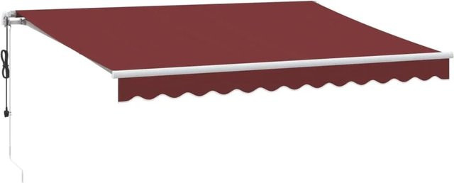 Automatische Markise von vidaXL in Burgunderrot aus Aluminium und Polyester, Breite: 350 cm, Ausladung: 250 cm - Bild 1