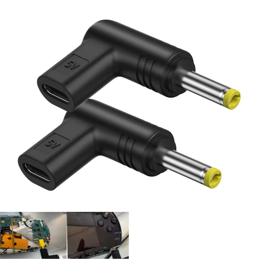 Universeller USB-C zu DC Ladeadapter PD-Konverter in Schwarz für 5V/9V/12V mit verschiedenen DC-Spitzen für PSP 1000/2000/3000, Router und Tablet - Bild 3