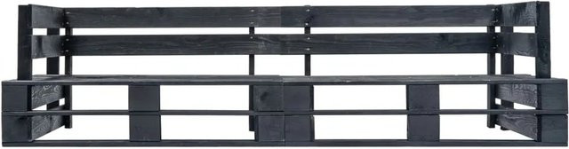 vidaXL Garten-Palettensofa 2-Sitzer aus behandeltem Hartholz in Schwarz, B/T/H: 220 x 66 x 55 cm - Bild 1