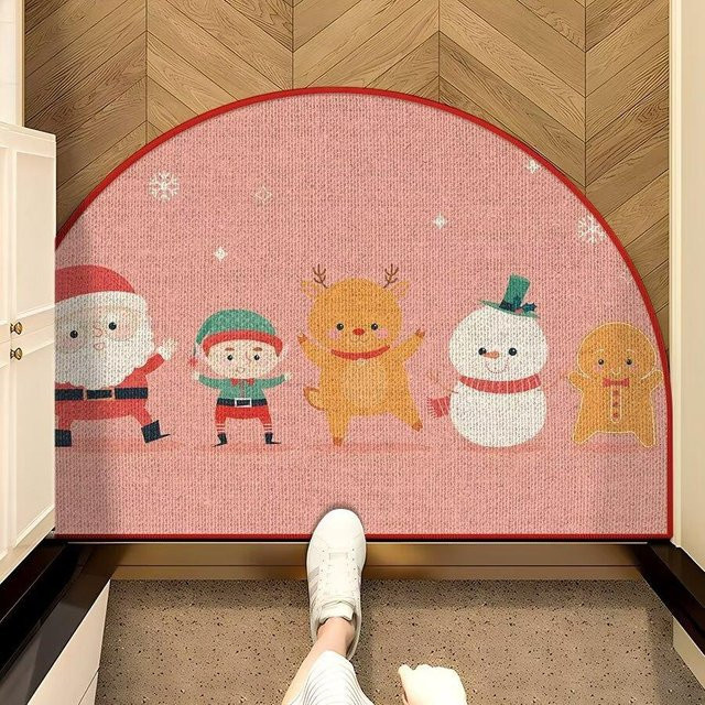 Rutschfeste und staubdichte Weihnachtsbodenmatte in Rot, B/B: 40 x 60 cm - Bild 1
