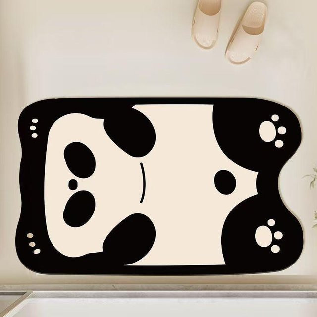 Rutschfeste Badezimmer-Fußmatte mit Tier-Motiv von Yiran Furniture, Farbe Schwarz, B/T: 60 x 40 cm - Bild 1