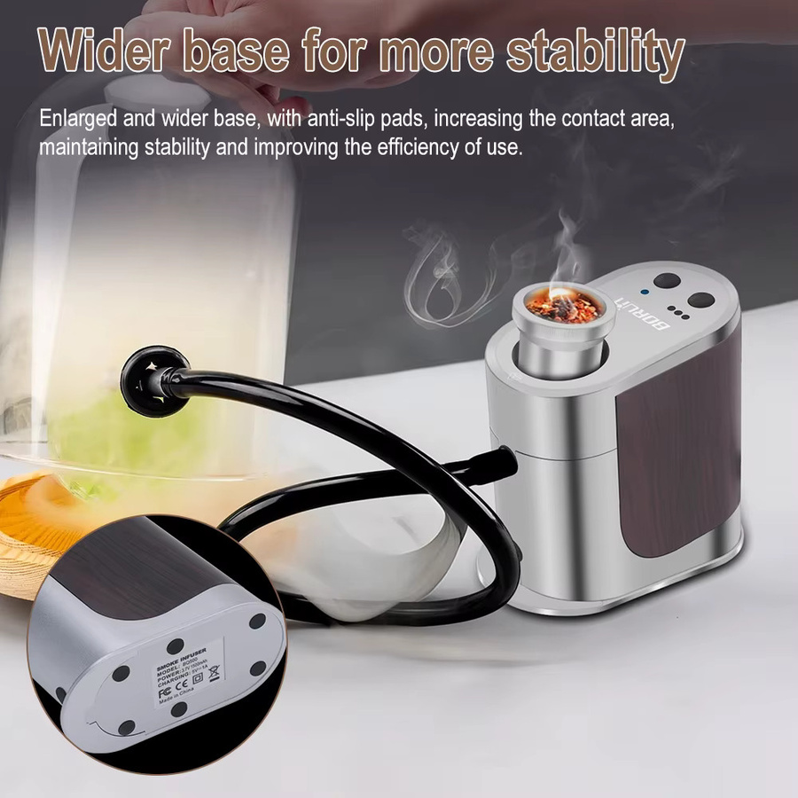 BORUiT Rauch Infuser Portable Molekulare Küche Rauchen Pistole in Silber für BBQ und Grill - Bild 5
