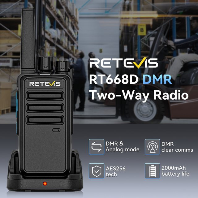 Retevis RT668D Walkie Talkie PMR446 Digital DMR Schwarz - Bild 1