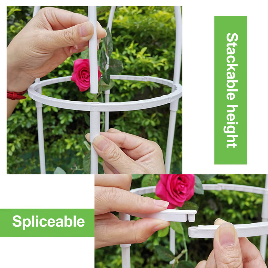 Qiilu Rankhilfe Spalier in Schwarz für Kletterpflanzen wie Rosen, Clematis, Efeu, Jasmin oder Gemüse - Bild 3