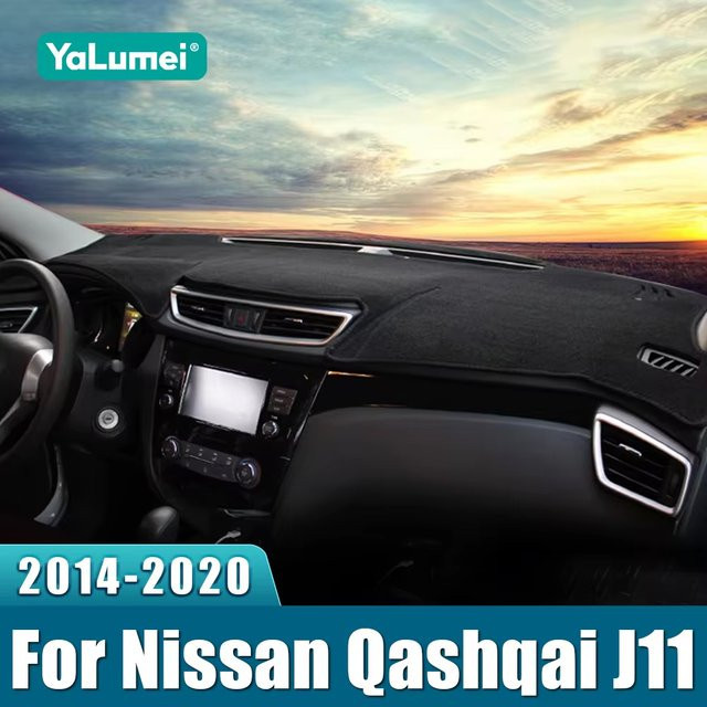 YaLumei Dashboard Abdeckung für Nissan Qashqai J11 in Schwarz als rutschfeste Sonnenschutz Matte - Bild 1