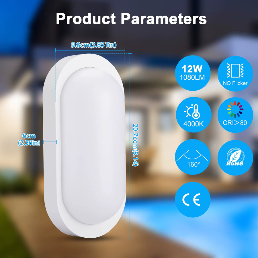 LEOEU LED-Wandleuchte in Weiß mit Radar-Bewegungsmelder und Lichtsensor, 12W, 1080LM, 4000K Neutralweiß, IP65 Wasserdicht - Bild 2