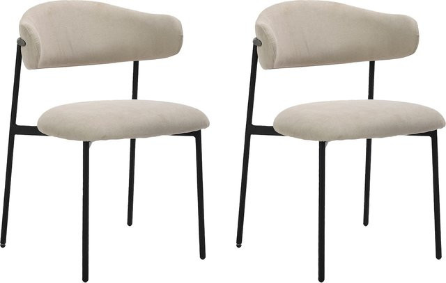byLIVING Stuhl JERSEY 2er-Set, Webstoff, beige, B/H/T: 58 x 78 x 54,5 cm - Bild 1