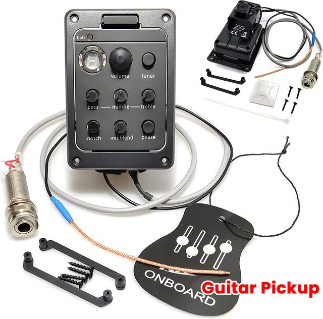 Presys Blend 301 Gitarren-Tonabnehmer in Schwarz mit Mikrofon, Dual-Modus-Vorverstärker, EQ, Tuner und Beat-On-Board für Soundhole-Akkustikgitarren - Bild 1