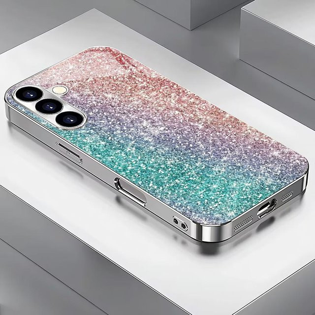 Glitzernde versilberte Handyhülle für Samsung Galaxy S26 S25 S24 S22 S21 S20 in Mehrfarbig - Bild 1