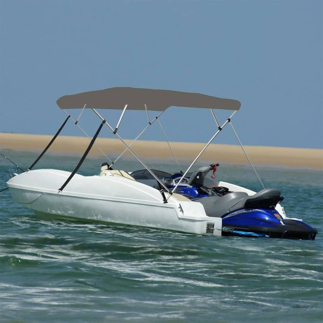 Vidaxl Bimini-Verdeck für Boote mit 4 Bögen in Grau, B/T/H: 243 x 244 x 137 cm - Bild 1