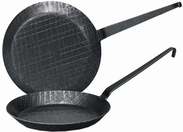 TURK Bratpfanne aus Schmiedeeisen mit geschmiedetem Henkel, Schwarz, Durchmesser: 28 cm - Bild 1