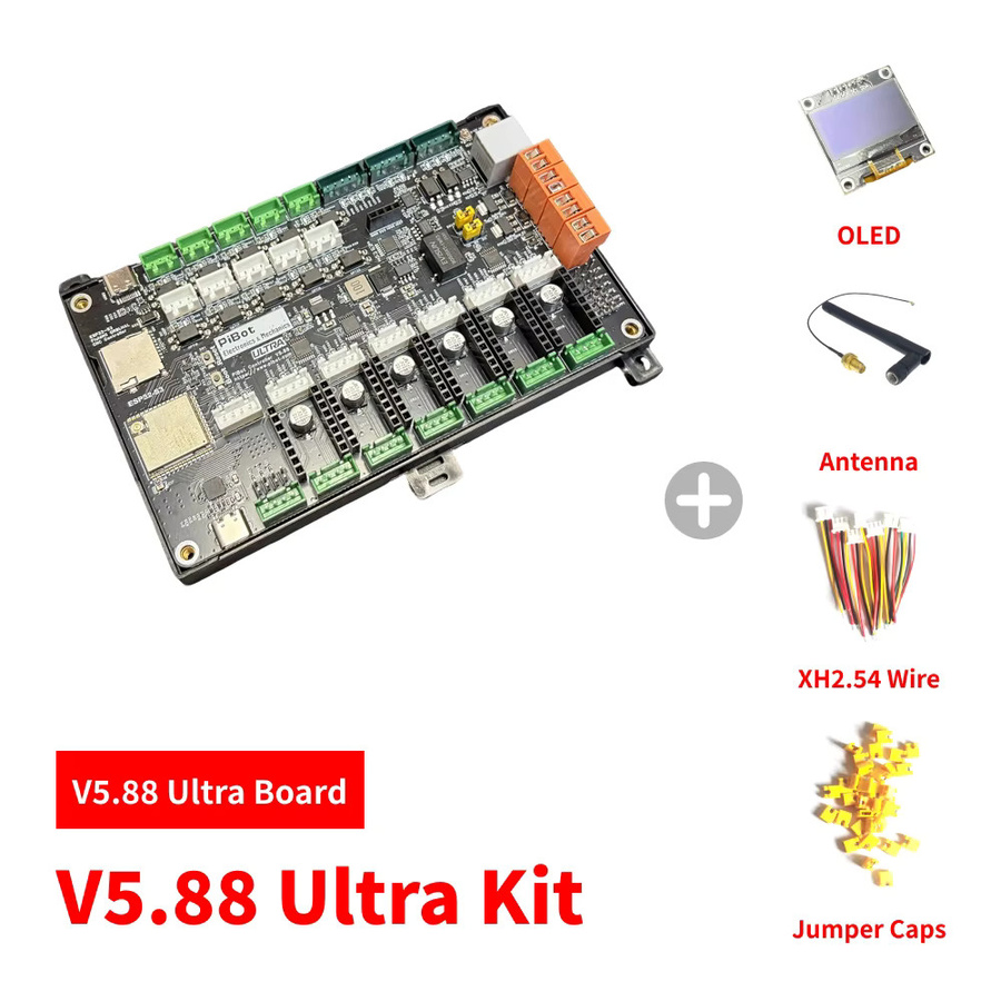 PiBot FluidNC GrblHAL ESP32-S3 CNC-Controller V5.88 Ultra in Schwarz mit 6+1 Achsen - Bild 2