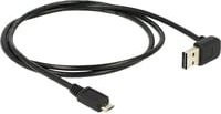 Delock USB 2.0 Kabel mit USB-A Stecker 90 Grad auf Micro-USB Stecker in Schwarz - Bild 1