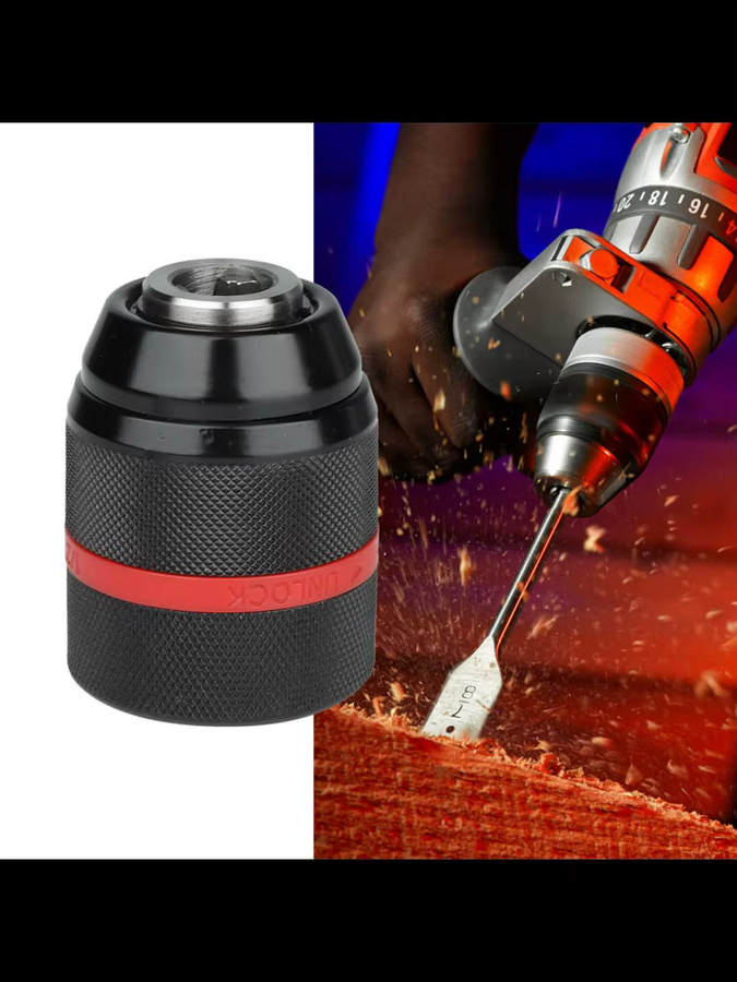 Schlüsselloses Schnellspannbohrfutter in Schwarz, 1/2-20UNF, für Spannweite 2 bis 13 mm - Bild 4