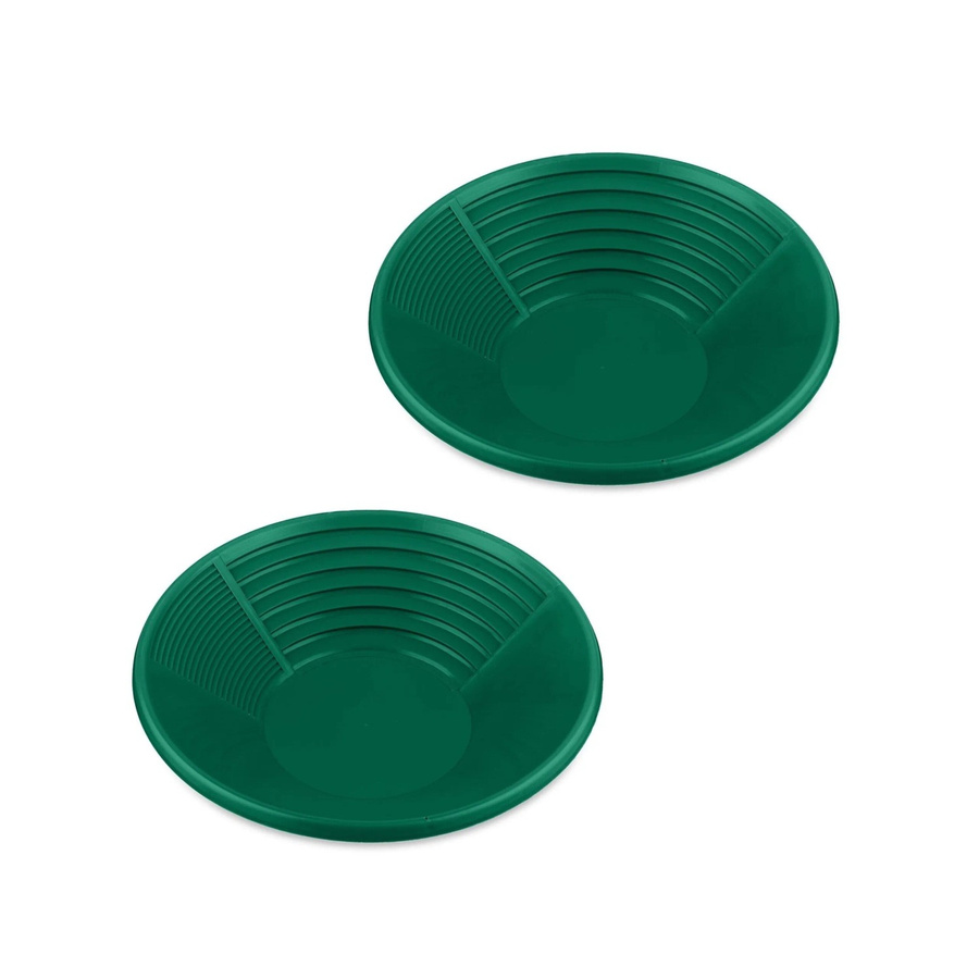 Relaxdays Goldwaschpfanne 2er Set aus Kunststoff in Grün mit 3 Zonen, B: 38 cm, H: 8 cm - Bild 2