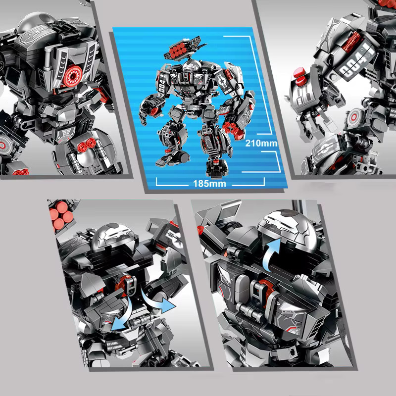 Fondjoy Marvel Iron Man Superhelden Bausteine-Set mit 600 Teilen als DIY Roboter-Modell und Actionfigur aus Kunststoff - Bild 3