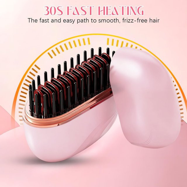 Mini-Haarglätter, pink, kabellos, USB-Ladefunktion - Bild 1