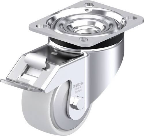 Blickle Stahlblech-Lenkrolle LK-PO 82G-FI-FA in Silber, Rad-Durchmesser: 80 mm, Tragfähigkeit: 230 kg - Bild 1