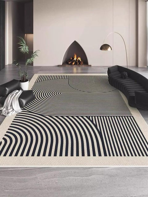 Modern Wohnzimmerteppich Lodestar aus Samt in Grau, B/T: 120 x 160 cm - Bild 1