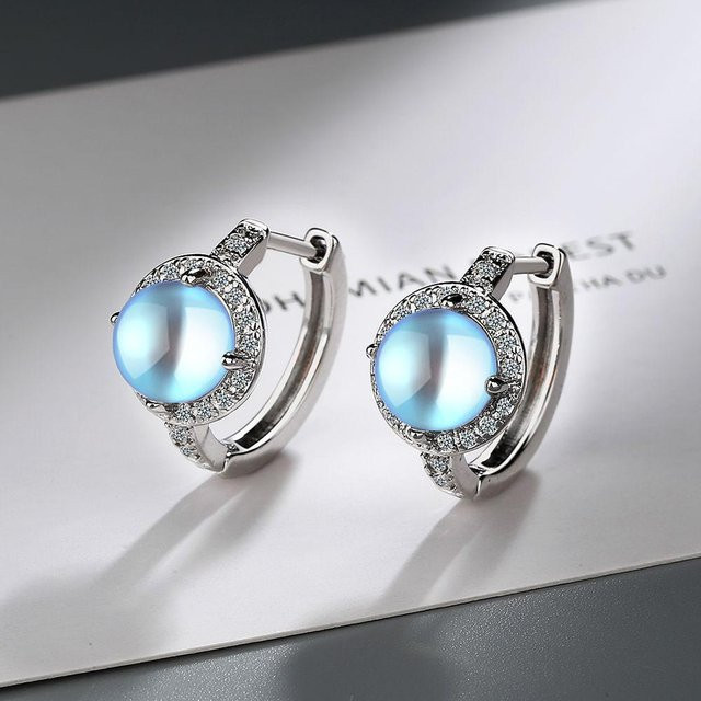 ANENJERY Bijouterie Ring und Ohrringe, 925 Silber, Kristall, Damen - Bild 1