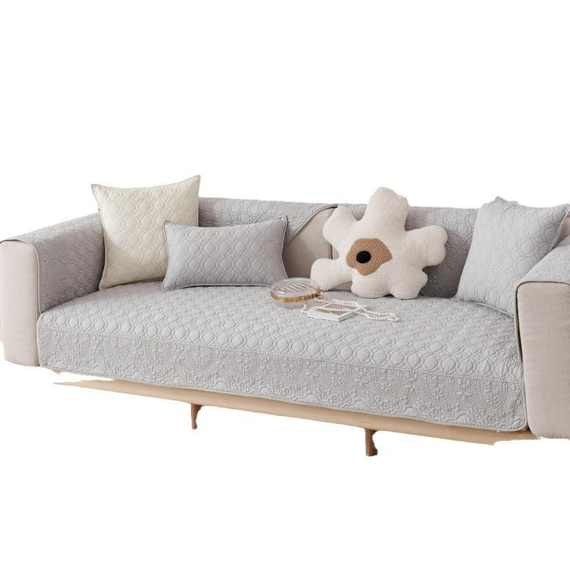Super Six Sofa Kissen aus reiner Baumwolle, quadratisch, B/T: 70 x 70 cm, Farben: Weiß und Grau - Bild 4