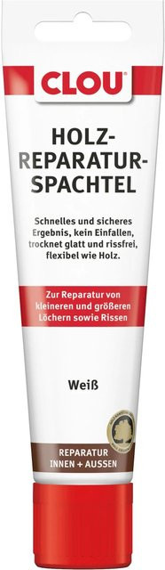 Clou Holzreparatur-Spachtel aus Kunstharz in Weiß, 55 g - Bild 1