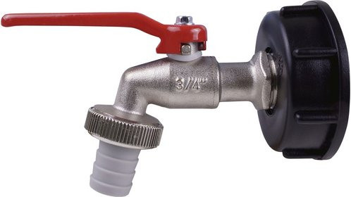 Mr. GARDENER IBC-Auslaufhahn aus Messing in Silber mit 3/4 Zoll Anschluss - Bild 1
