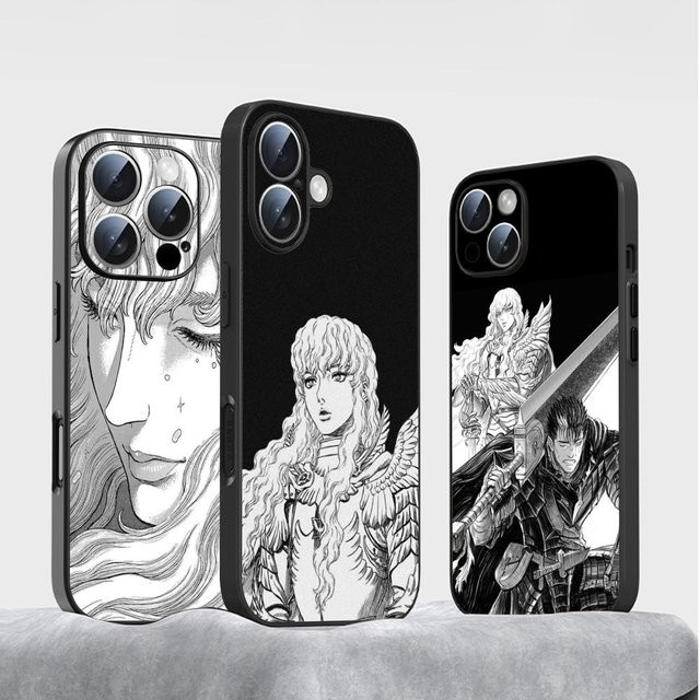 Griffith Cool Man Design Anime Handyhülle für iPhone 11 bis 16 Pro Max, stoßfeste weiche Abdeckung, Schwarz - Bild 1