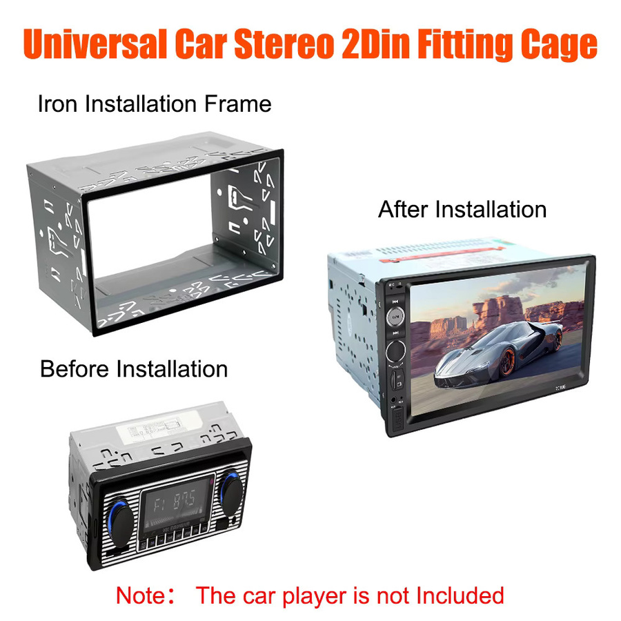 Universeller 2DIN Radio Einbaurahmen für Auto DVD Radio Player und Audio Dash Mount Kit - Bild 2