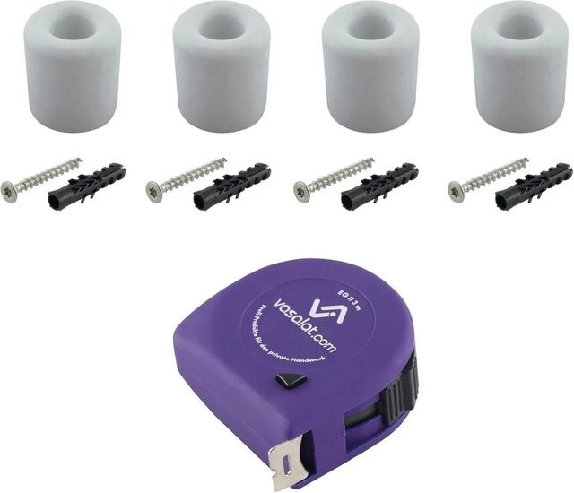 vasalat Set Gummistopper für Boden und Wand zum Schrauben, Farbe: Cremeweiß, Durchmesser: 32 mm, Höhe: 32 mm - Bild 1