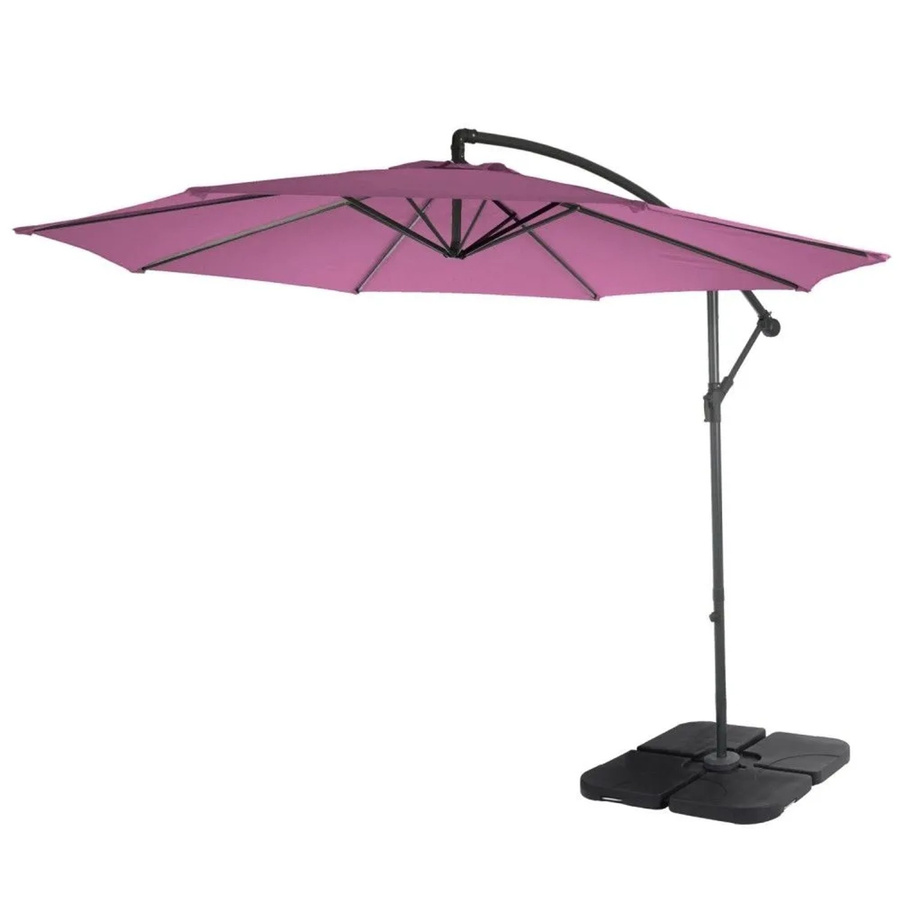 MCW Ampelschirm Terni neigbar mit Ständer, Durchmesser: 300 cm, Lavendel-Rot - Bild 2