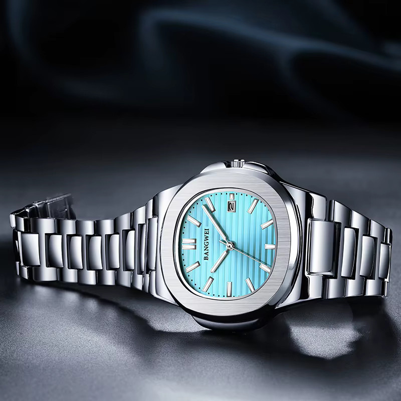 LIGE Armbanduhr Edelstahl, Quarz, Blau, Silber, Herren - Bild 4