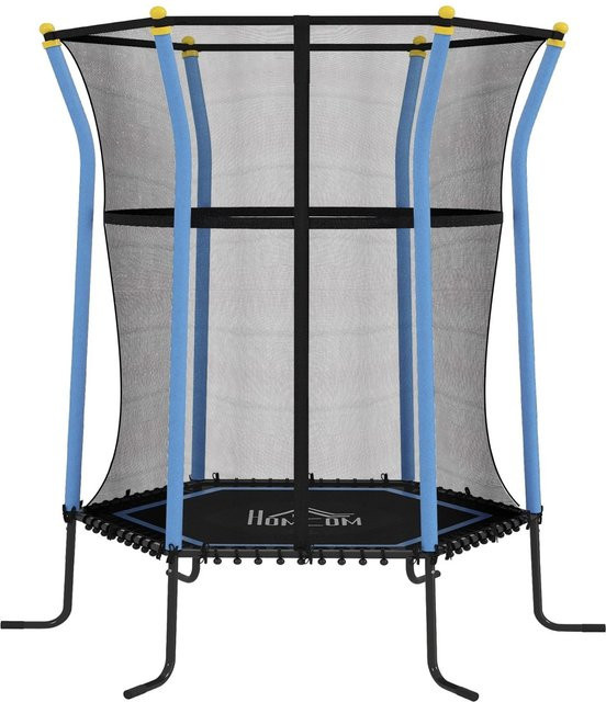 HOMCOM Kids Trampoline, Blau, Stahl Kunststoff - Bild 1