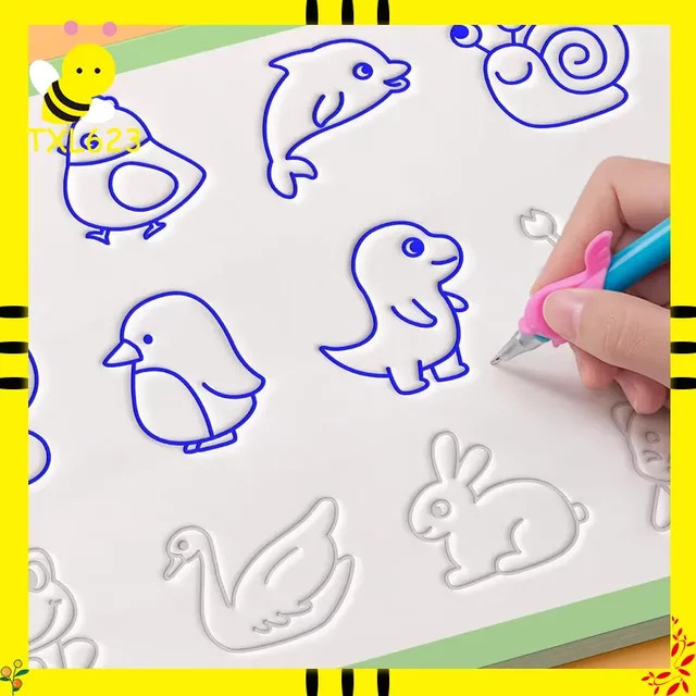 Magisches Copybook Groove-Zeichenbuch für Kinder ab 3 Jahren, buntes Lernwerkzeug für Kunst und Handwerk mit Tiermotiven - Bild 1