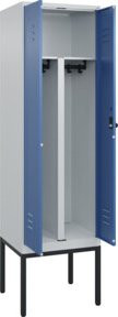 C+P PSA Doppel-Spind Classic PLUS Gestell mit 2 Abteilen und Sicherheits-Drehriegel Verschluss 7035/5023, H x B x T: 212 x 60 x 50 cm - Bild 1