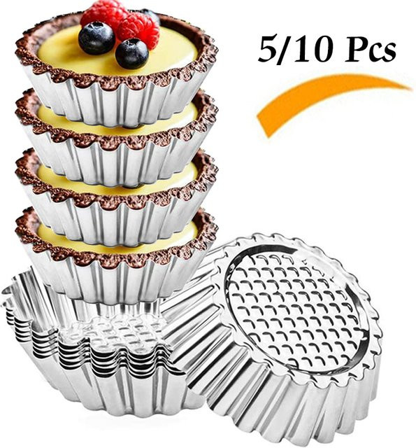 Venlohome Edelstahl Muffin- und Kuchenform Set mit Antihaftbeschichtung in Blumenform, Silber - Bild 1