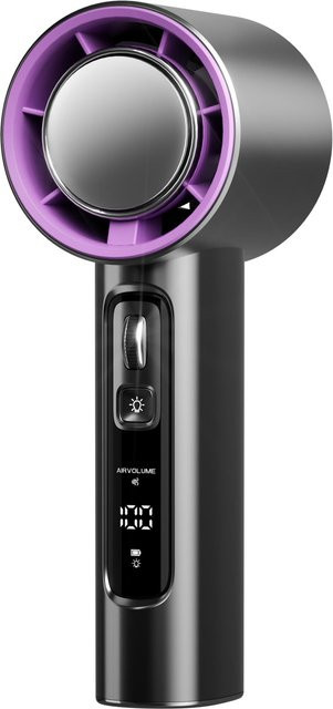 BC Electrical Appliances Mini Hochgeschwindigkeits-Handventilator mit 100 Geschwindigkeiten, USB aufladbar und Taschenlampe, dunkelgrau/mehrfarbig - Bild 1
