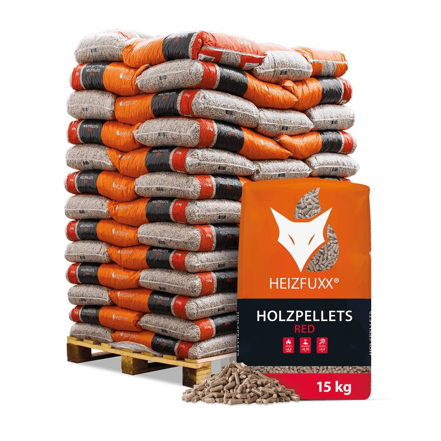 Heizfuxx Red ENplus A1 Holzpellets aus Hartholz, 65 Säcke à 15 kg (Gesamtgewicht 975 kg) - Bild 2