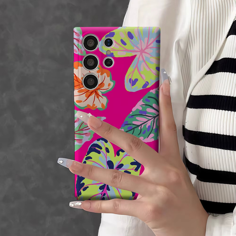 Stoßfeste Handyhülle mit Neon Tropischen Blättern für Samsung Galaxy S26 S25 Ultra S24 S23 Ultra Plus, Robuste Doppelschicht Rückabdeckung, Mehrfarbig - Bild 5