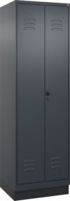 C+P Wäsche-Spind Classic PLUS mit Sockel, 2 Abteile, Anthrazit/Schwarz, B/T/H: 60 x 50 x 195 cm - Bild 1