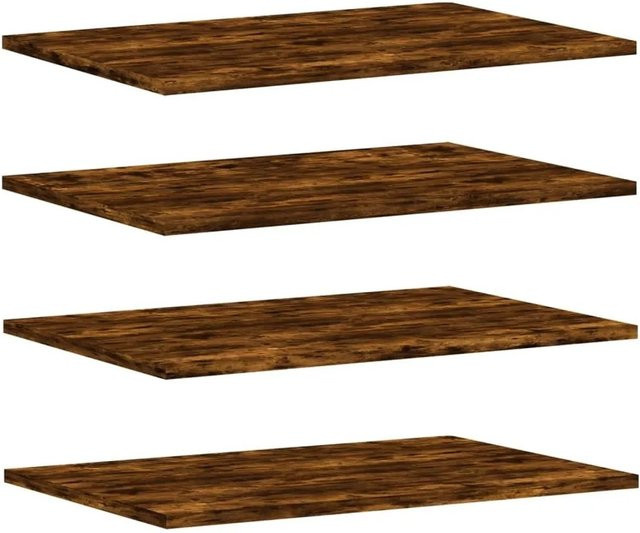vidaXL Wandregale Set aus Holzwerkstoff in Räuchereiche, 4 Stück, B: 60 cm, T: 40 cm, H: 1,5 cm - Bild 1