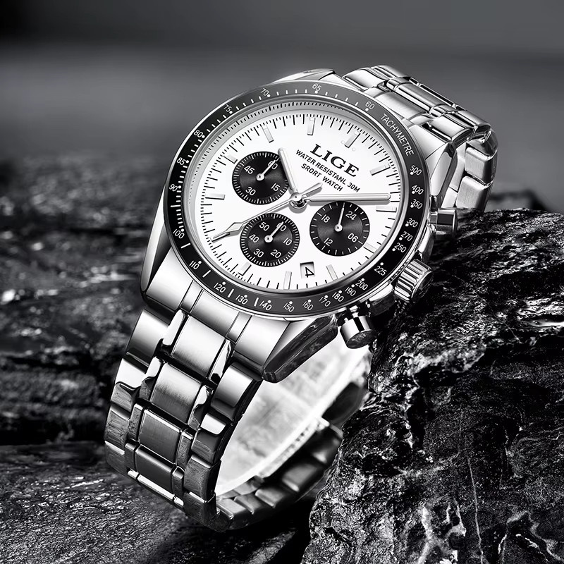 LIGE Armbanduhr, Quarz, Edelstahl, Silber, Herren - Bild 6
