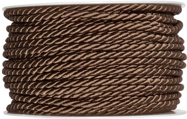 Halbach Kordel 4mm 5m Dunkelbraun aus Acetat, Baumwolle und Polyester - Bild 1