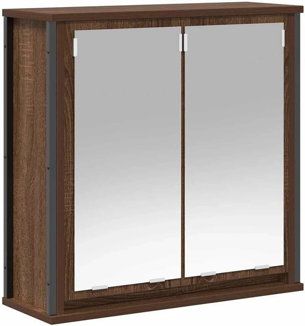 vidaXL Bad-Wandschrank mit Spiegel in Eiche Braun, B/H/T: 60 x 60 x 21 cm - Bild 1