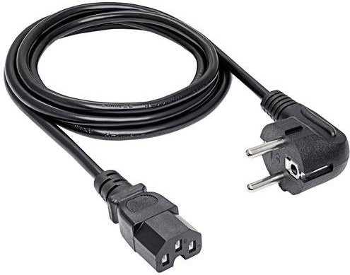 Akyga Strom Anschlusskabel mit Schutzkontakt-Stecker und Kaltgeräte-Buchse C15, Schwarz, 1,8 m - Bild 1