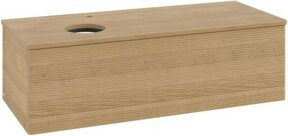 V&B Antao Waschtischunterschrank mit Frontstruktur und LED-Beleuchtung, Wandmontage, Farbe Honig Eiche, B/T/H: 120 x 50 x 36 cm - Bild 1